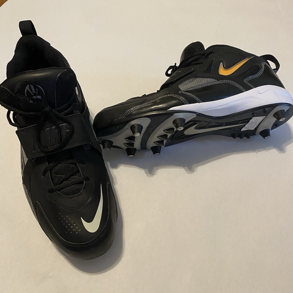 Nike Team Code D Football Rugby Cleats Shoes Sz 14 Black/White 354046-011 EUC